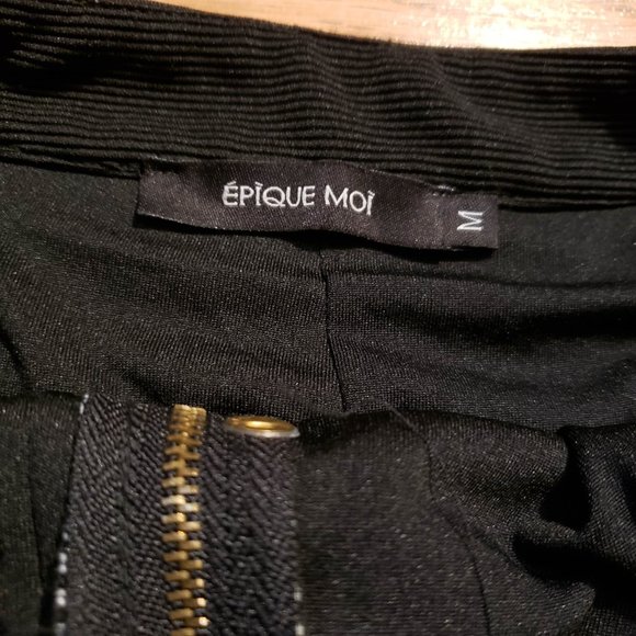 USED Epique Moi Short Shorts Black/White Size M - Picture 3 of 5